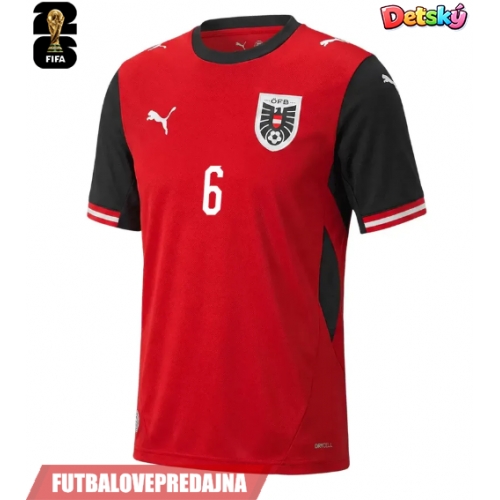 Lacne Dětský Futbalové dres Rakúsko Nicolas Seiwald #6 MS 2026 Krátky Rukáv - Domáci (+ trenírky)